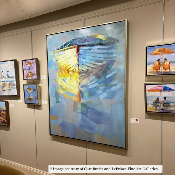 Hailey Silver frame on a Impressionist painting by Curt Butler, 48" x 60", at LePrince Fine Art Galleries