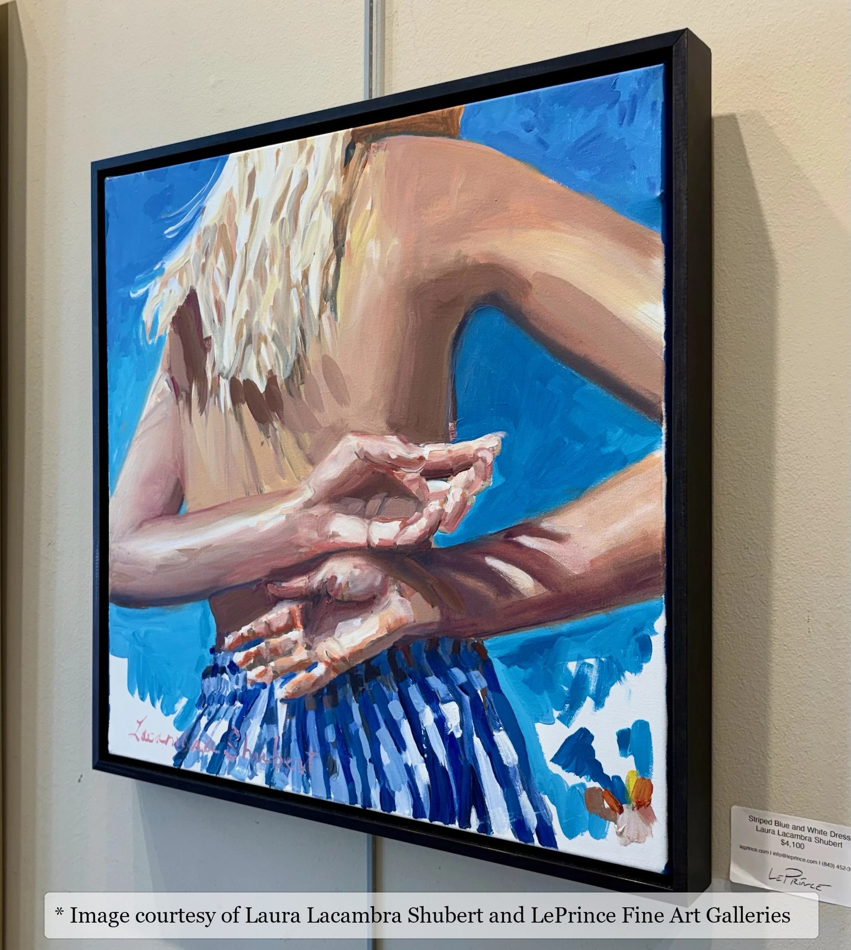 Logan Black frame on a Impressionist painting by Laura Lacambra Shubert, 24x24, at LePrince Fine Art Galleries