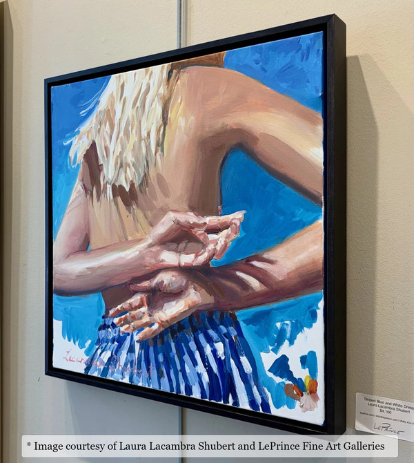 Logan Black frame on a Impressionist painting by Laura Lacambra Shubert, 24x24, at LePrince Fine Art Galleries