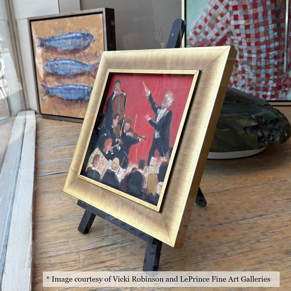 Ashley Gold frame on a Impressionist painting by Vicki Robinson, 8x8, at LePrince Fine Art Galleries