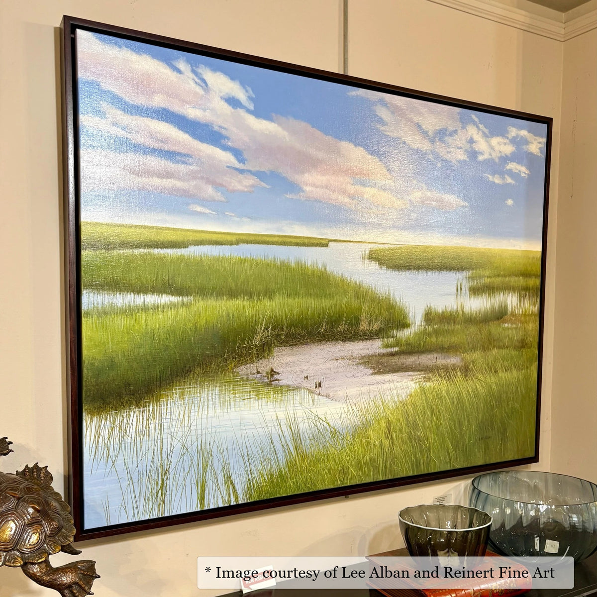 Newbury Dark Natural frame on a Realist painting by Lee Alban, 36x48, at Reinert Fine Art