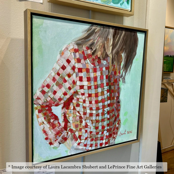 Logan Gold frame on a Impressionist painting by Laura Lacambra Shubert, 24x24, at LePrince Fine Art Galleries