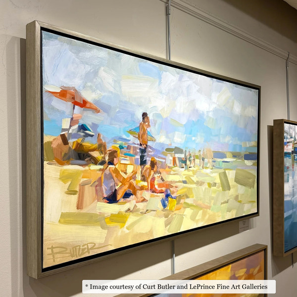 Hailey Silver frame on a Impressionist painting by Curt Butler, 24" x 48", at LePrince Fine Art Galleries