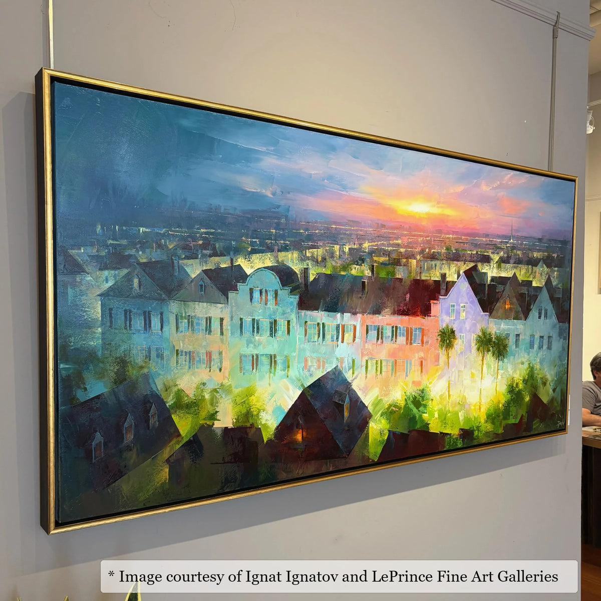 Rhett Gold & Black frame on a Impressionist painting by Ignat Ignatov, 36x72, at LePrince Fine Art Galleries