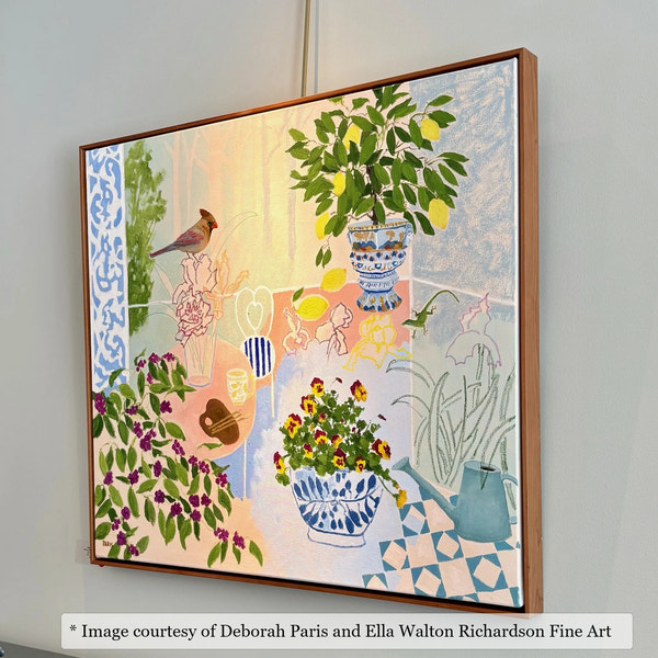Kiawah Cherry frame on a Impressionist painting by Deborah Paris, 30x40, at Ella Walton Richardson Fine Art
