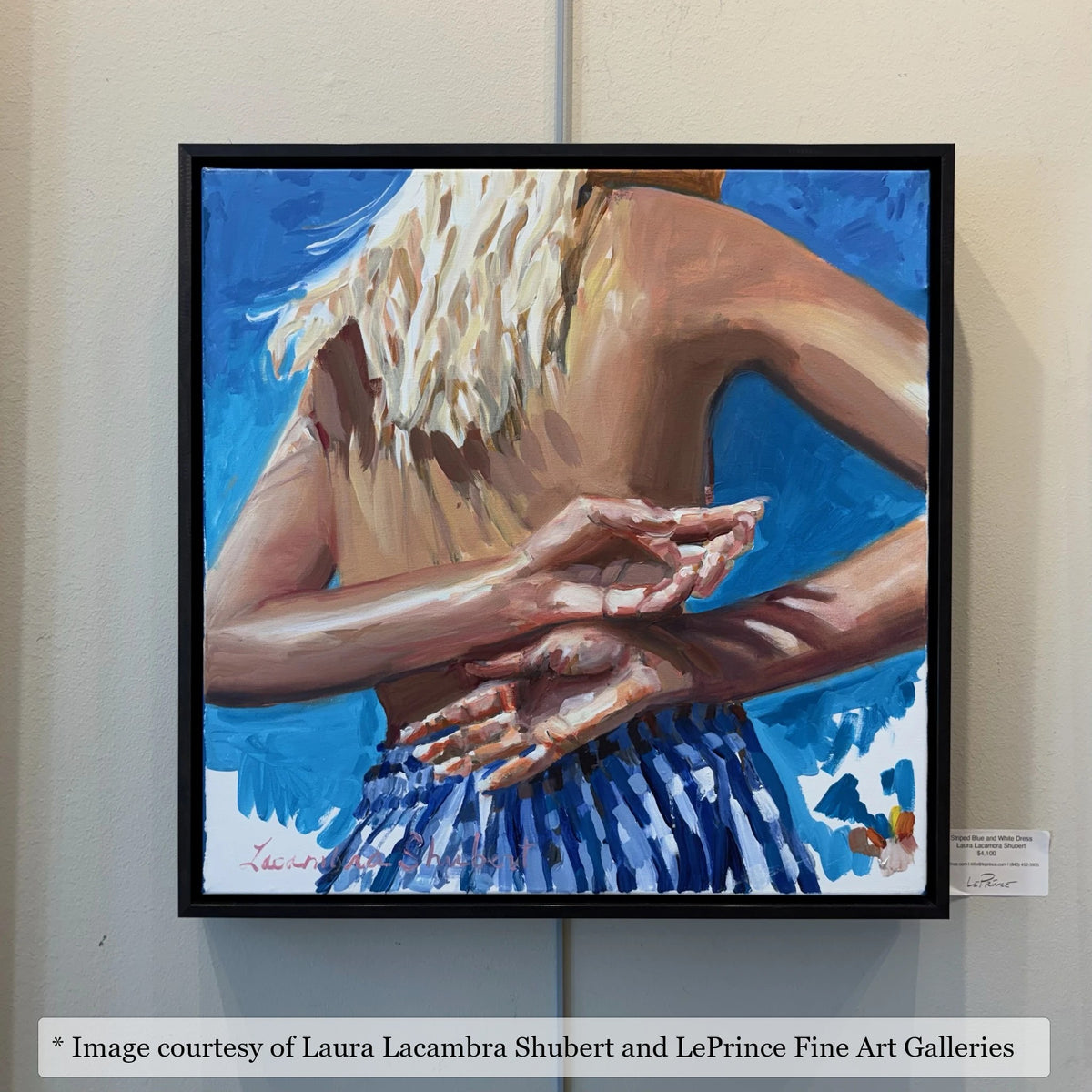 Logan Black frame on a Impressionist painting by Laura Lacambra Shubert, 24x24, at LePrince Fine Art Galleries
