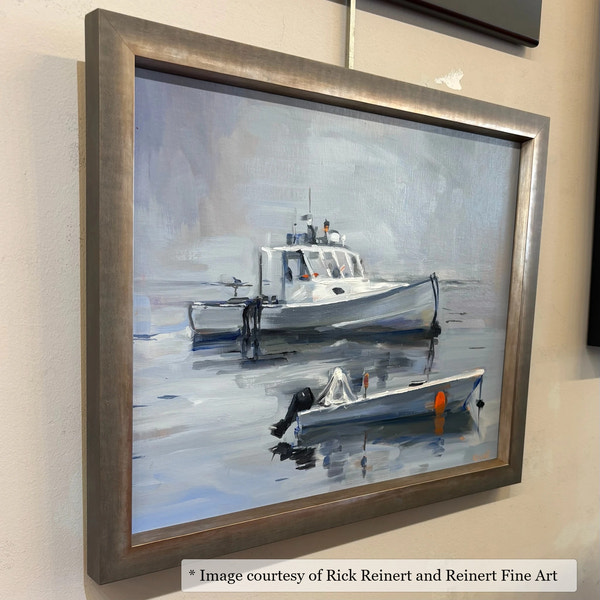 Bluffton Champagne frame on a Impressionist painting by Rick Reinert, 16x24, at Reinert Fine Art