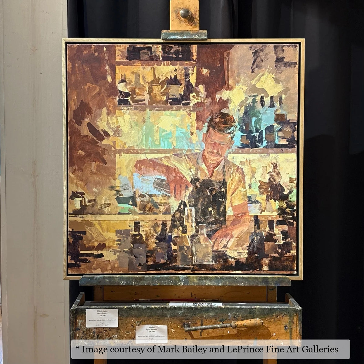 Logan Gold frame on a Impressionist painting by Mark Bailey, 30x30, at LePrince Fine Art Galleries