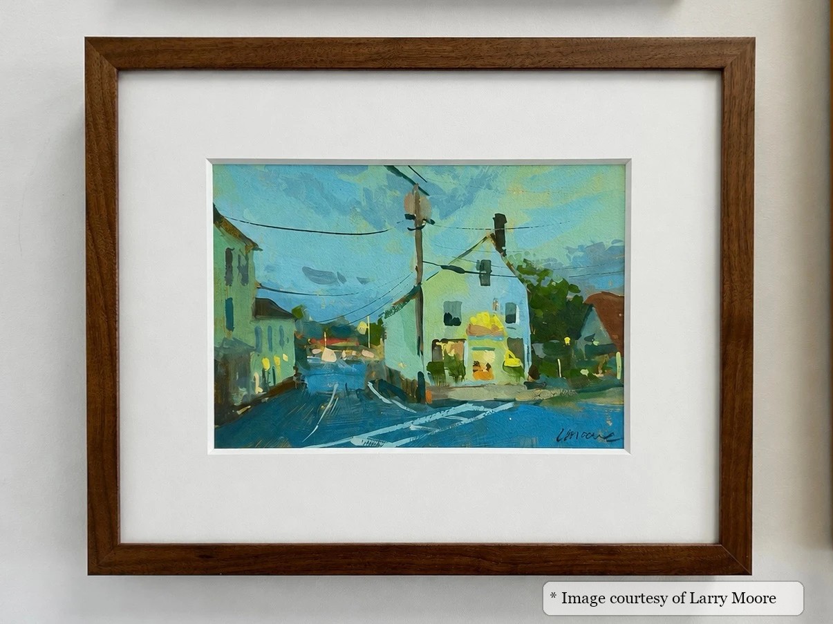 Hammond Walnut frame on a Impressionist painting by Larry Moore, 6x9