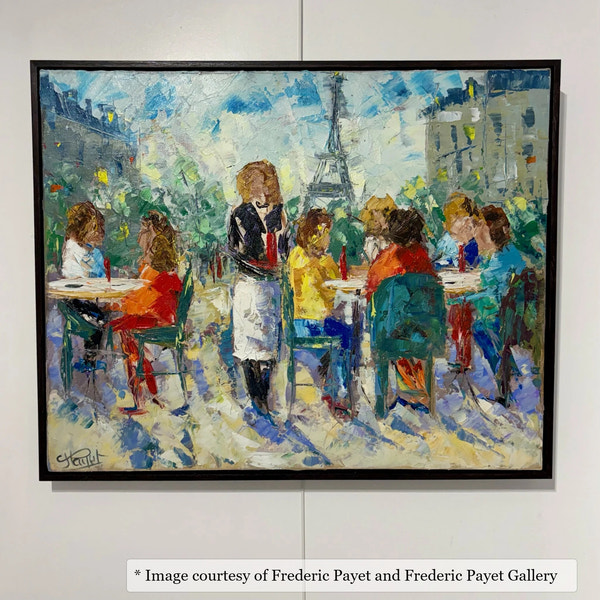 Newbury Dark Natural frame on a Impressionist painting by Frederic Payet, 24x36, at Frederic Payet Gallery
