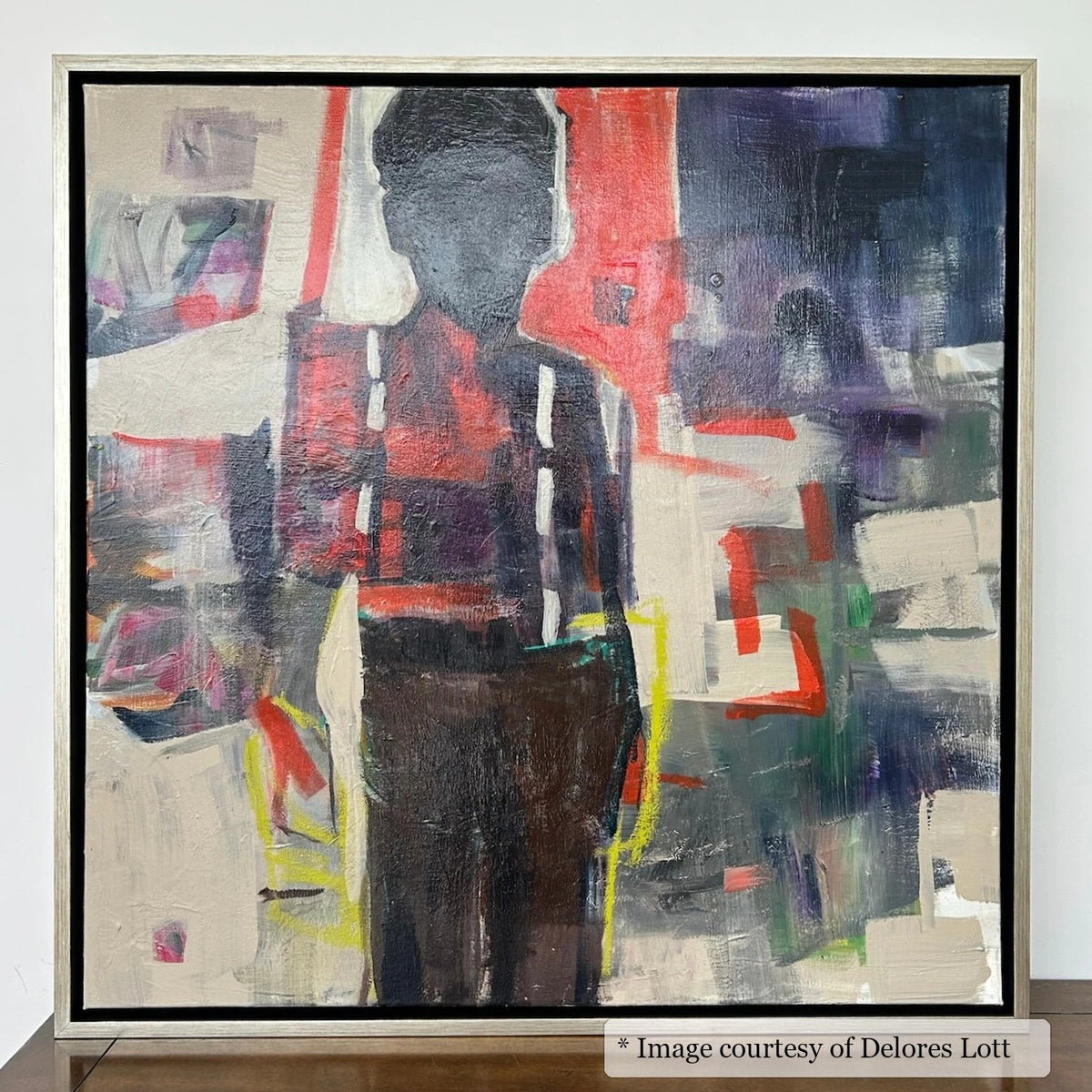 Hailey Silver & Black frame on a Impressionist painting by Delores Lott, 30x30