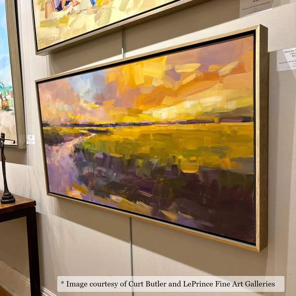 Logan Gold frame on a Impressionist painting by Curt Butler, 24x48, at LePrince Fine Art Galleries