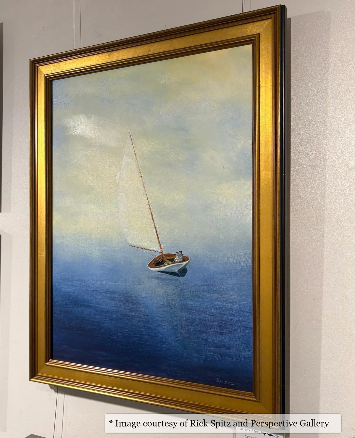 Elliott Gold frame on a Contemporary painting by Rick Spitz, 30x40, at Perspective Gallery