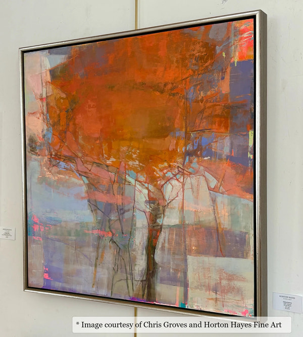 Rhett Silver & Gray frame on a Impressionist painting by Chris Groves, 36x36, at Horton Hayes Fine Art