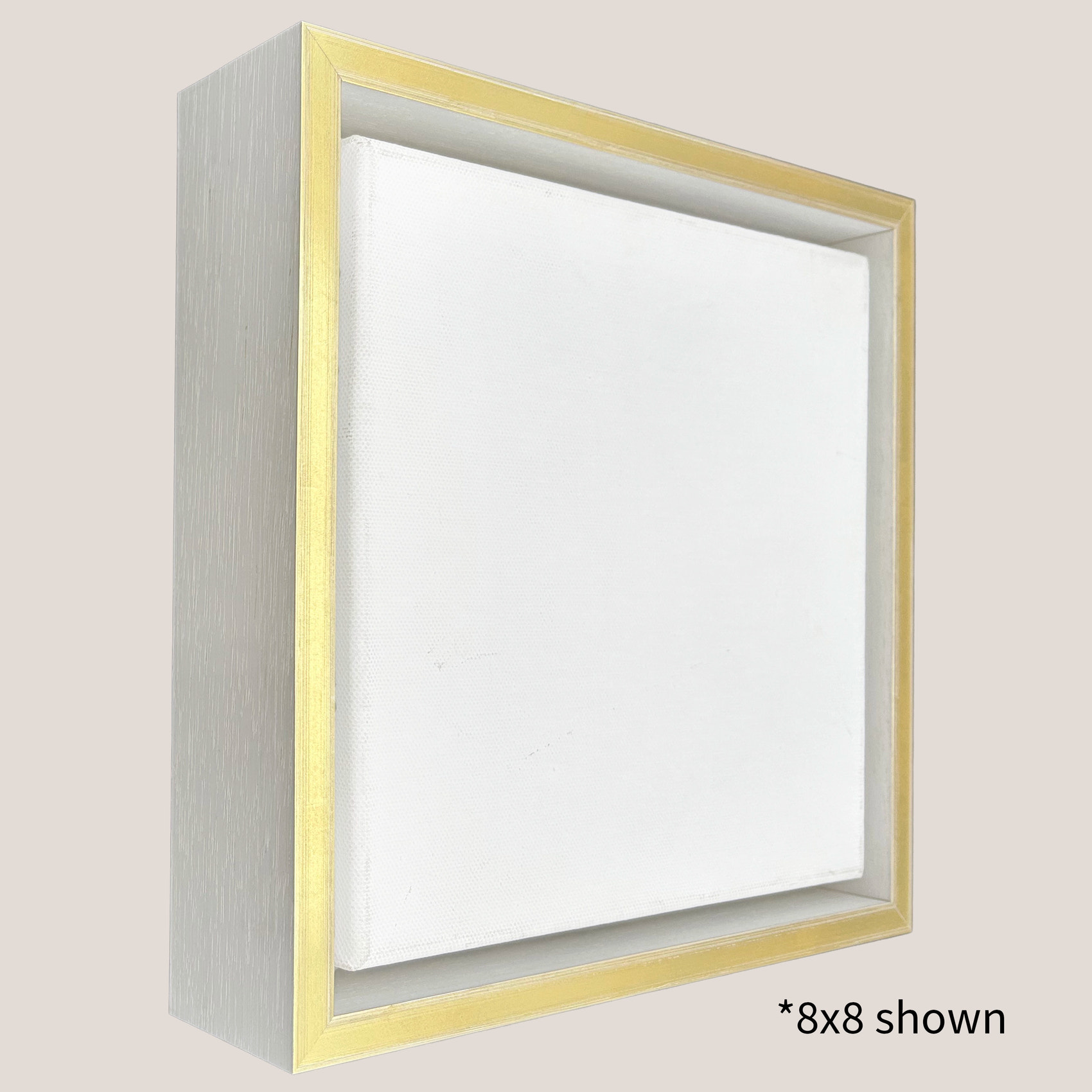 Anson Square Gold & White Floater Frame