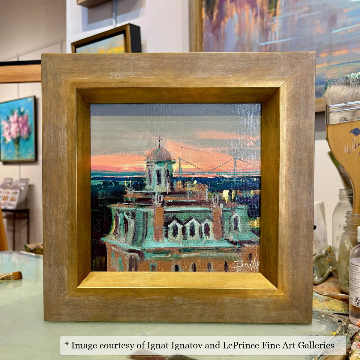 Drayton Gold frame on a Impressionist painting by Ignat Ignatov, 8x8, at LePrince Fine Art Galleries
