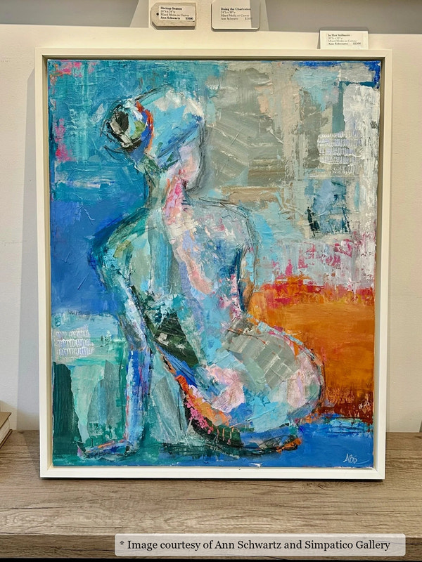 Pinckney White frame on a Impressionist painting by Ann Schwartz, 24x30, at Simpatico Gallery