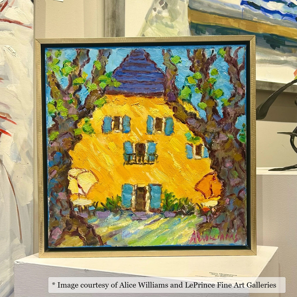 Logan Gold frame on a Impressionist painting by Alice Williams, 18x18, at LePrince Fine Art Galleries