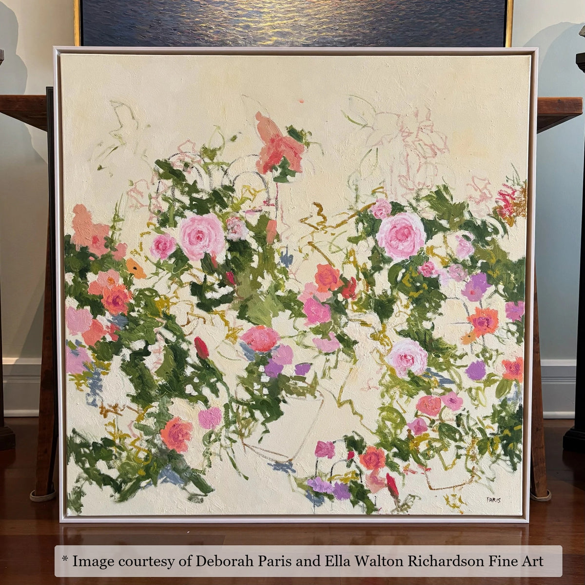Kiawah White Maple frame on a Impressionist painting by Deborah Paris, 36x36, at Ella Walton Richardson Fine Art