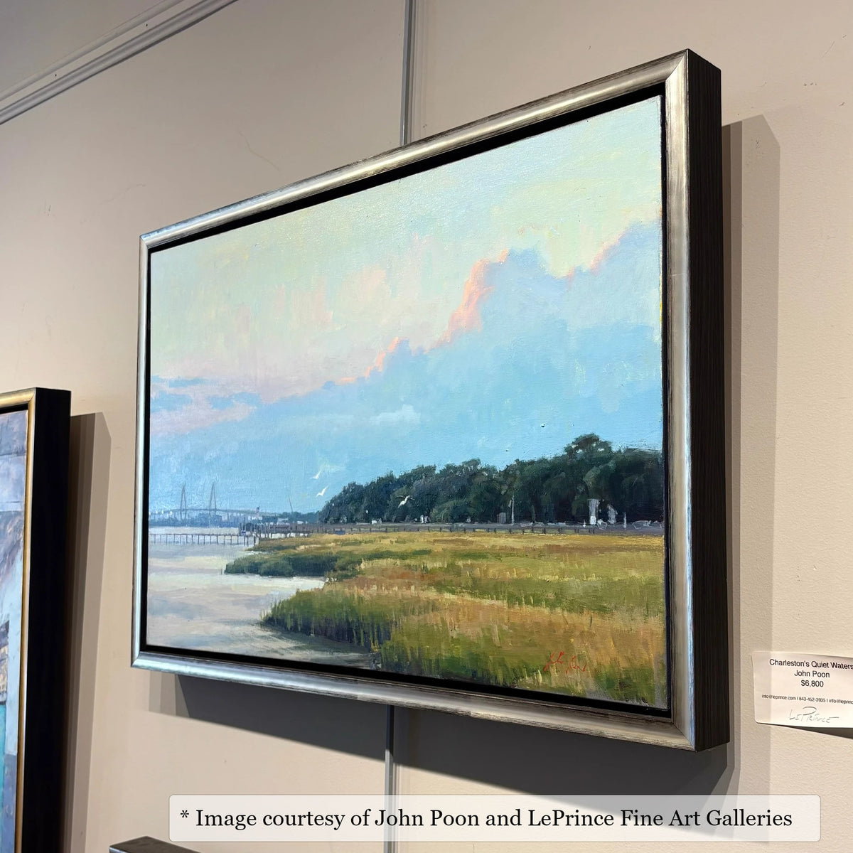 Reid Silver & Black frame on a Impressionist painting by John Poon, 24x36, at LePrince Fine Art Galleries