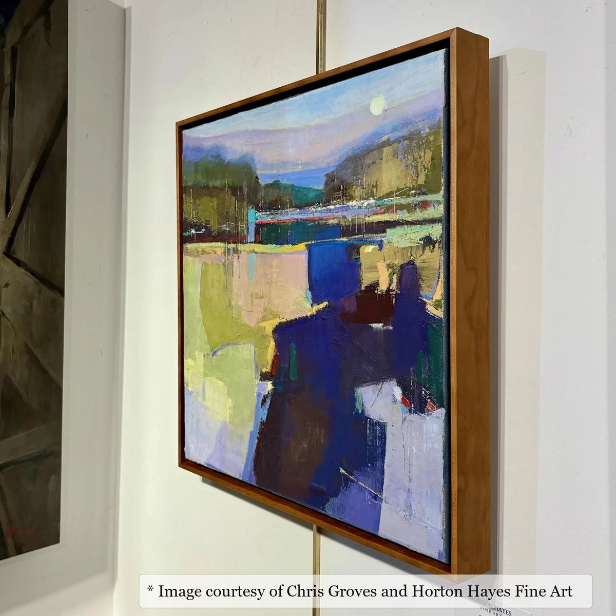 Kiawah Cherry frame on a Impressionist painting by Chris Groves, 24x24, at Horton Hayes Fine Art