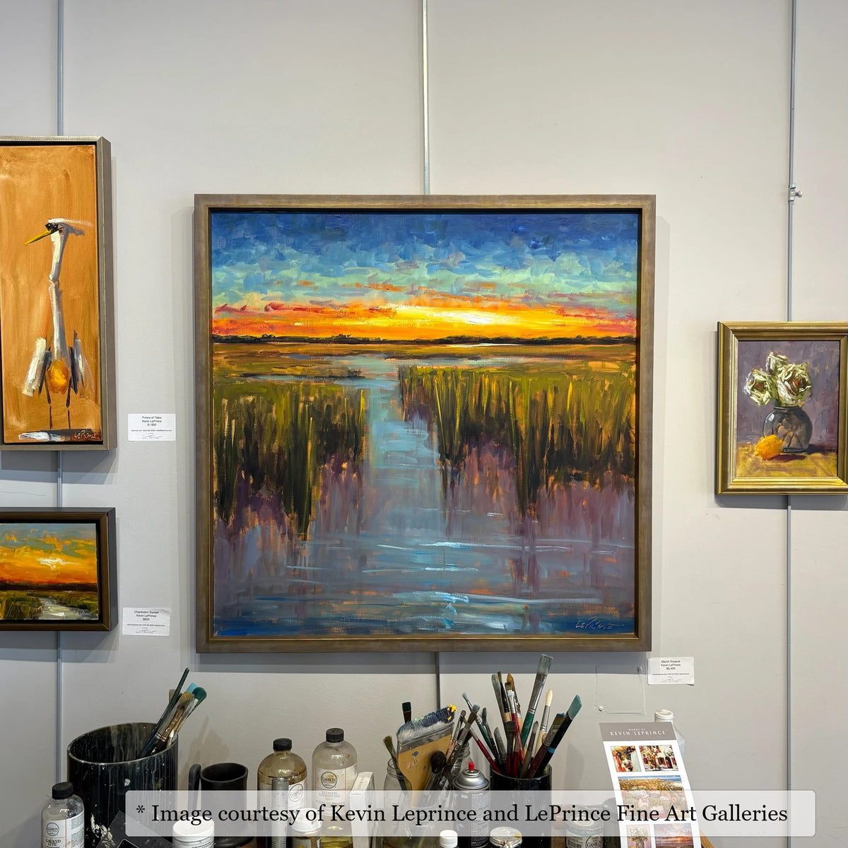 Bluffton Gold frame on a Impressionist painting by Kevin Leprince, 36x36, at LePrince Fine Art Galleries