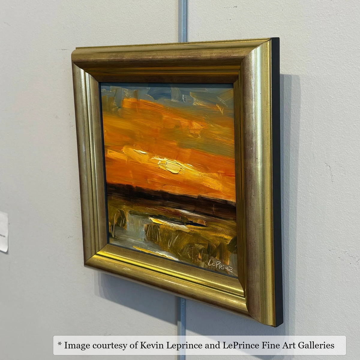 Archdale Gold frame on a Impressionist painting by Kevin Leprince, 8x8, at LePrince Fine Art Galleries