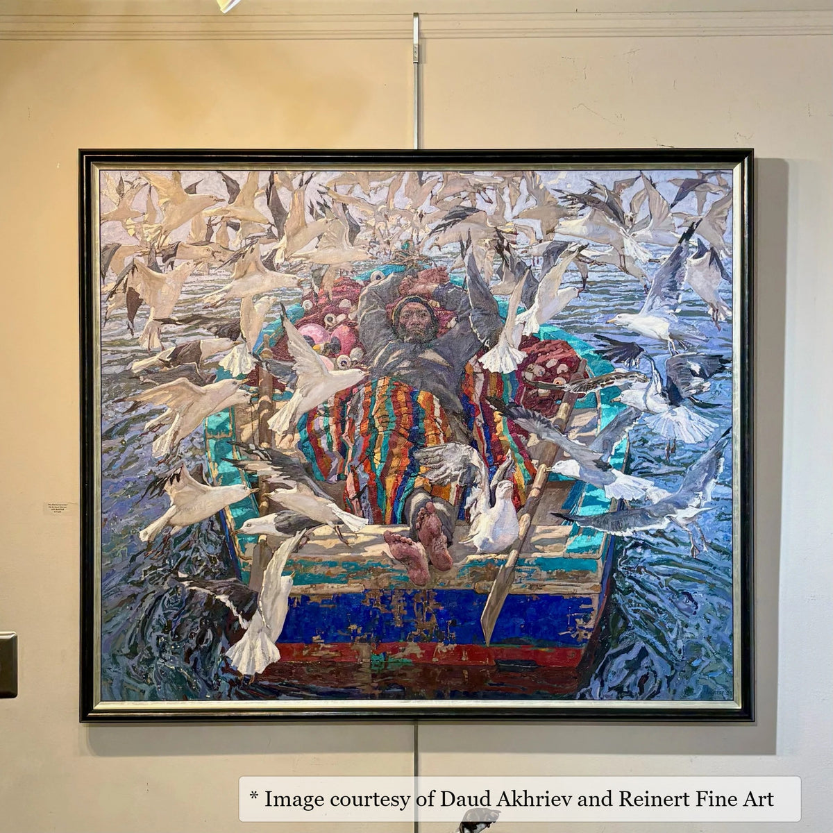 Archdale Black Silver frame on a Contemporary painting by Daud Akhriev, 30x40, at Reinert Fine Art