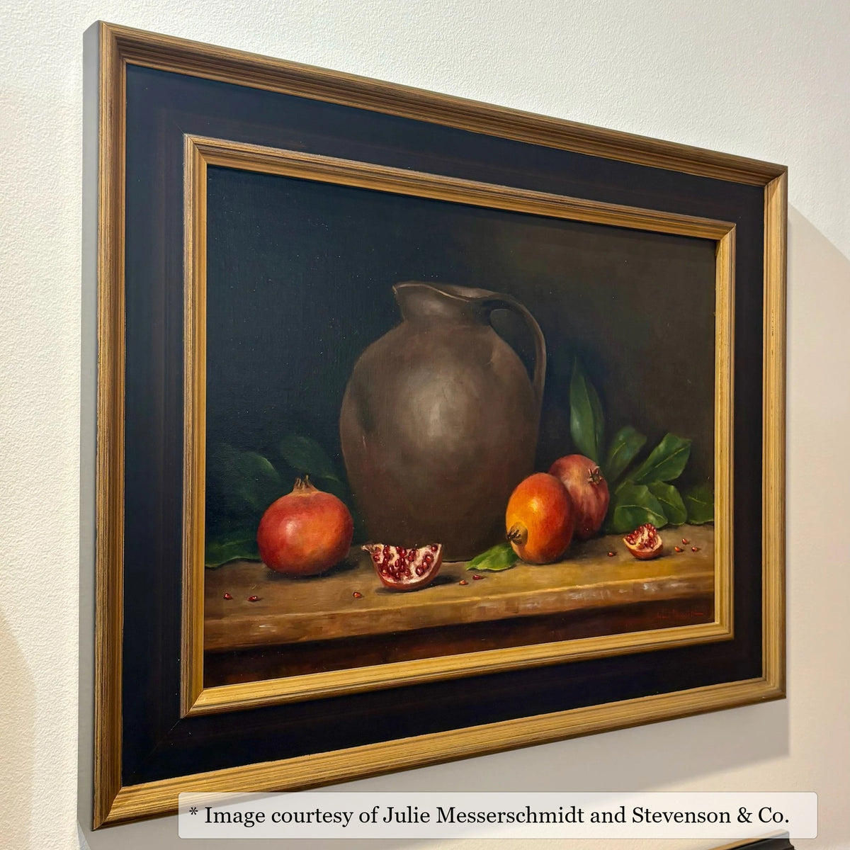 Vendue Black & Gold frame on a Contemporary painting by Julie Messerschmidt, 20x16, at Stevenson & Co.