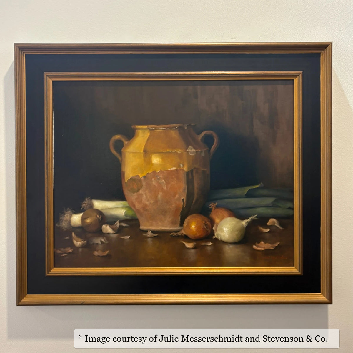 Vendue Black & Gold frame on a Contemporary painting by Julie Messerschmidt, 20x16, at Stevenson & Co.