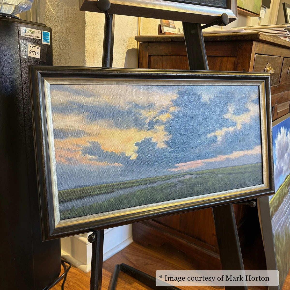 Archdale Black Silver frame on a Impressionist painting by Mark Horton, 20x48