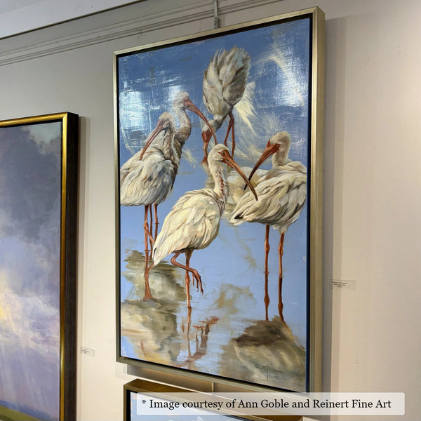 Cooper Silver frame on a Contemporary painting by Ann Goble, 36x48, at Reinert Fine Art