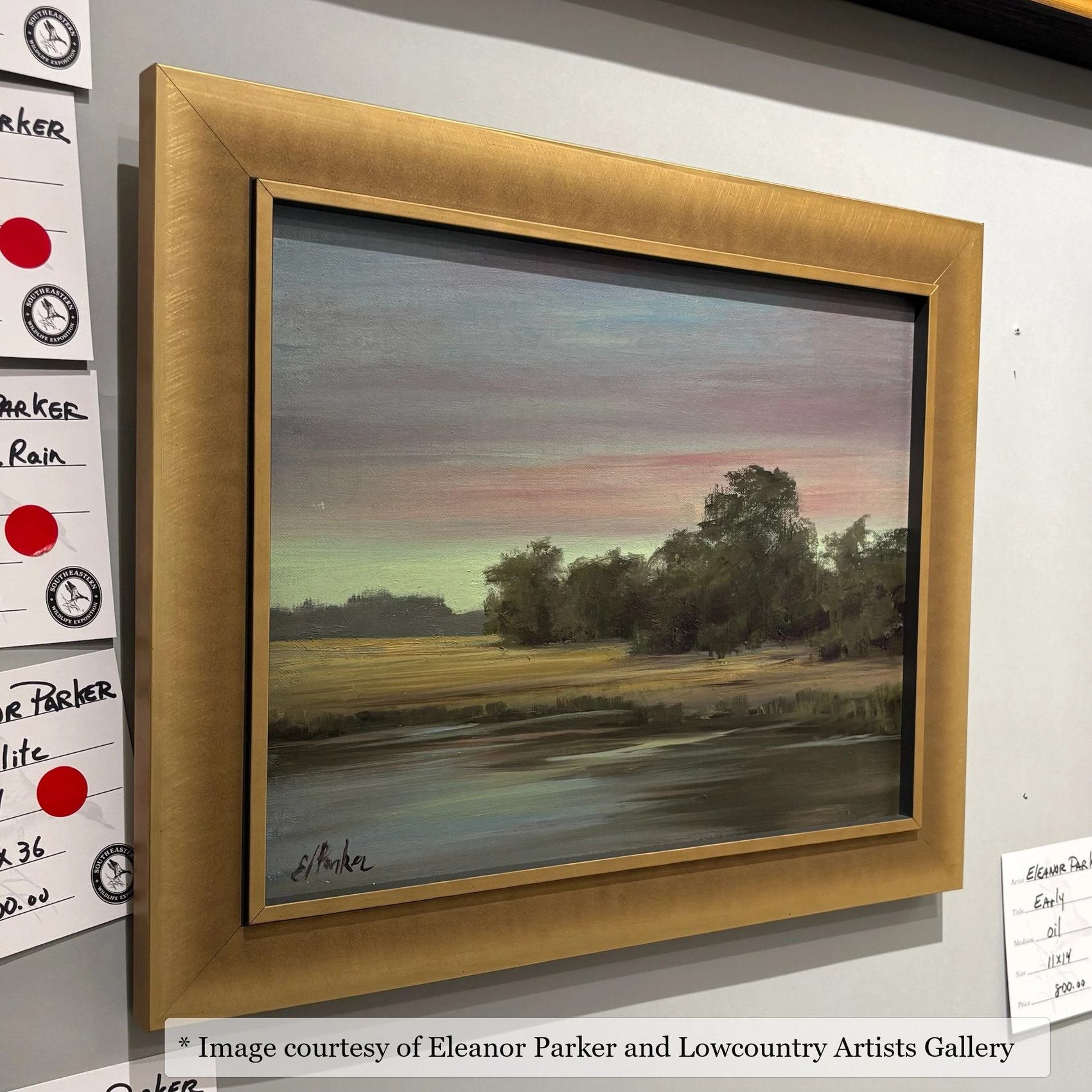 Ashley Gold frame on a Impressionist painting by Eleanor Parker, 11x14, at Lowcountry Artists Gallery