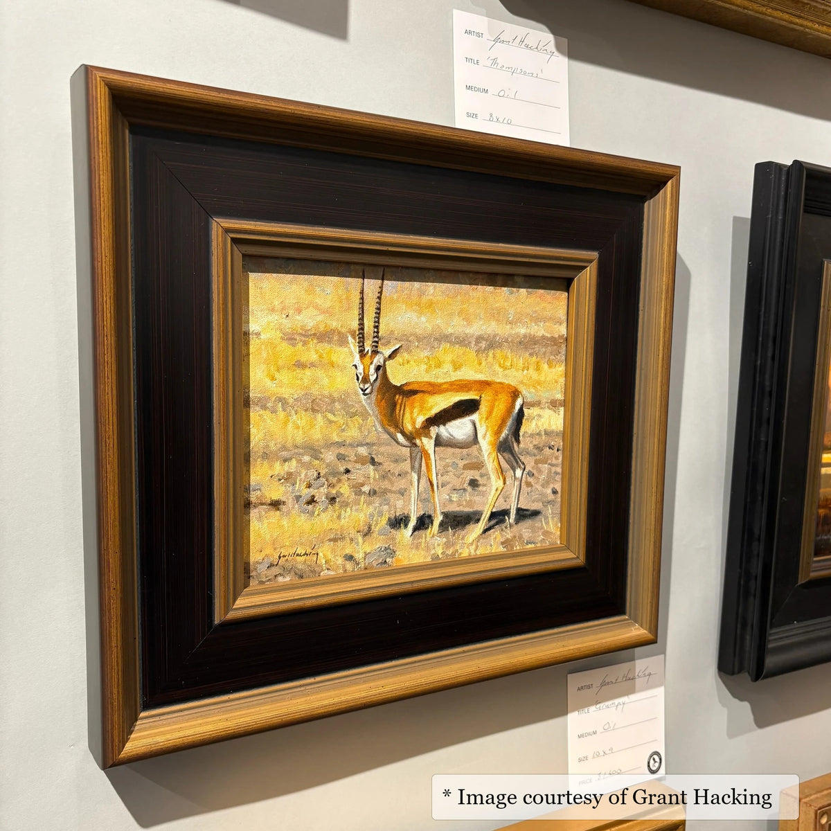 Vendue Black & Gold frame on a Contemporary painting by Grant Hacking, 10x8