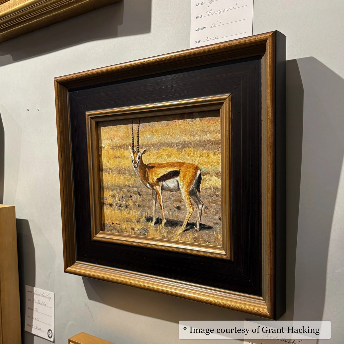Vendue Black & Gold frame on a Contemporary painting by Grant Hacking, 8x10