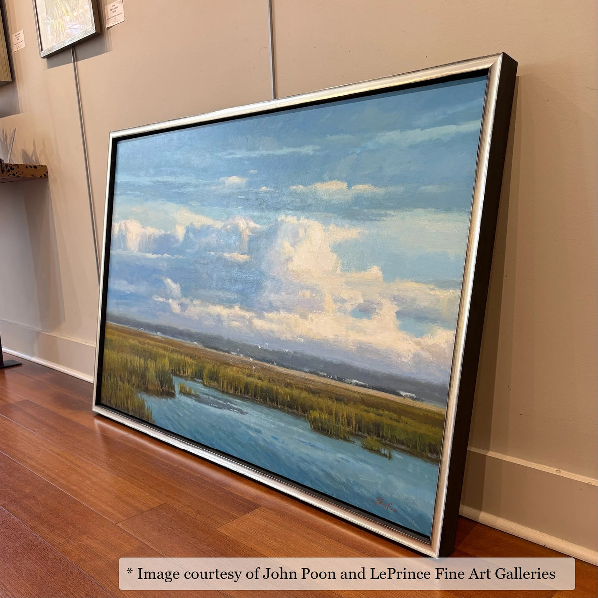 Reid Silver & Black frame on a Impressionist painting by John Poon, 32x48, at LePrince Fine Art Galleries