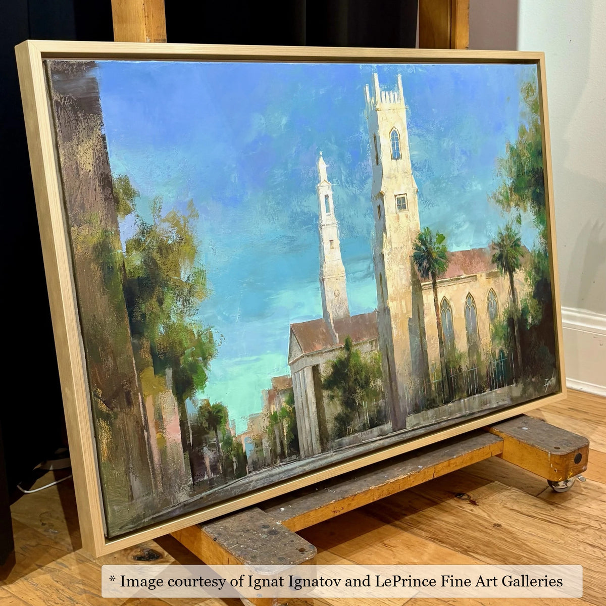 Pinckney Champagne frame on a Impressionist painting by Ignat Ignatov, 24x36, at LePrince Fine Art Galleries
