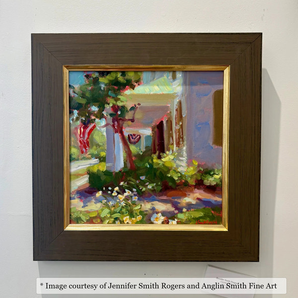 Jordan frame on a Impressionist painting by Jennifer Smith Rogers, 8x10, at Anglin Smith Fine Art