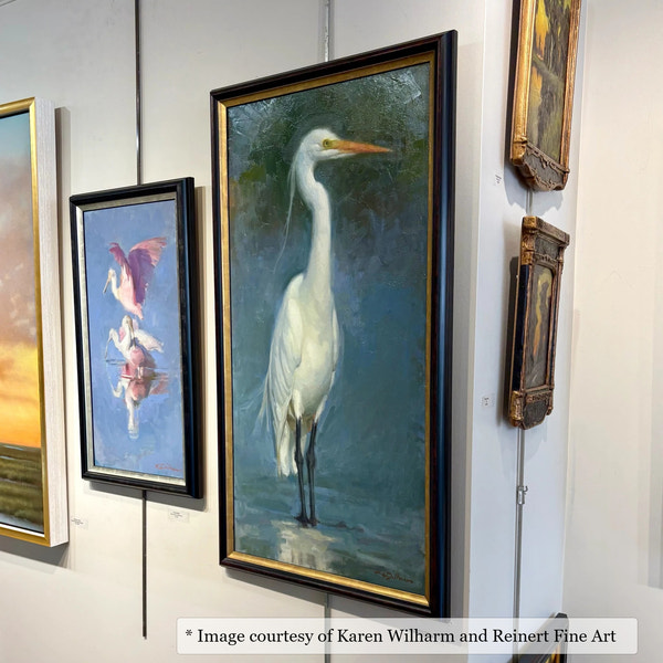 Archdale Black & Gold frame on a Impressionist painting by Karen Wilharm, 24x48, at Reinert Fine Art