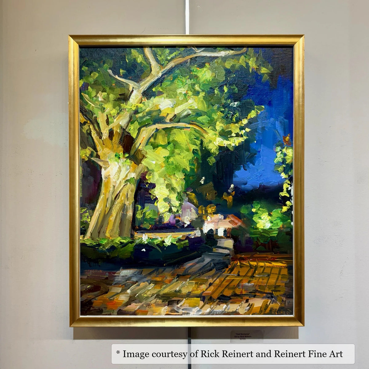 Gadsden Gold & White frame on a Impressionist painting by Rick Reinert, 24x36, at Reinert Fine Art