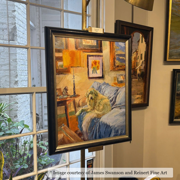Archdale Black Silver frame on a Impressionist painting by James Swanson, 20x16, at Reinert Fine Art