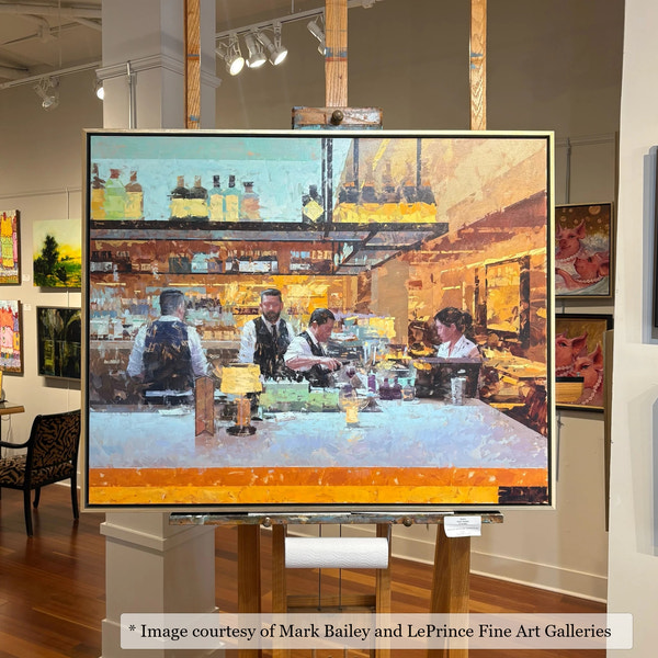 Logan Gold frame on a Impressionist painting by Mark Bailey, 30x48, at LePrince Fine Art Galleries