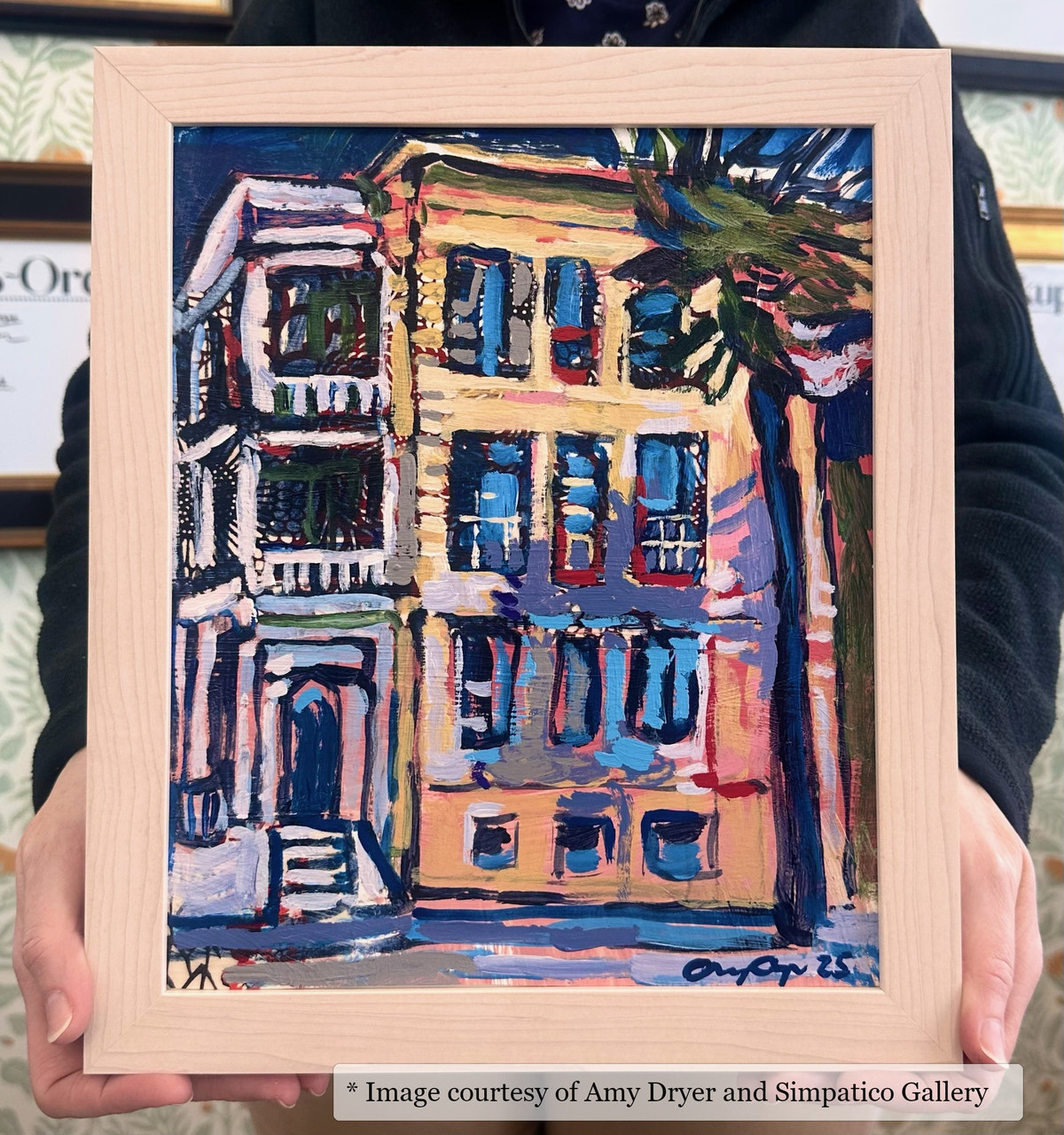 Abbott White Maple frame on an Impressionist painting by Amy Dryer, at Simpatico Gallery