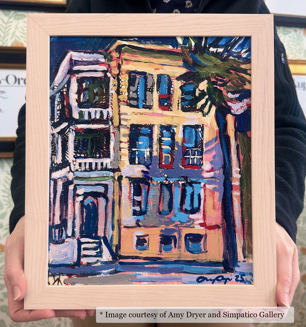 Abbott White Maple frame on an Impressionist painting by Amy Dryer, at Simpatico Gallery