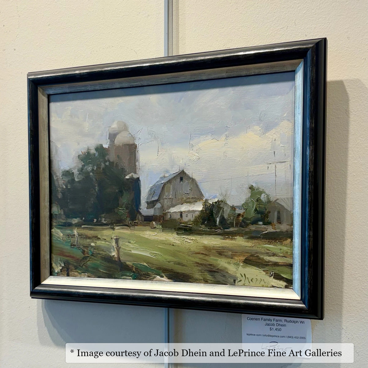 Archdale Black & Silver frame on an Impressionist painting by Jacob Dhein, at LePrince Fine Art Galleries