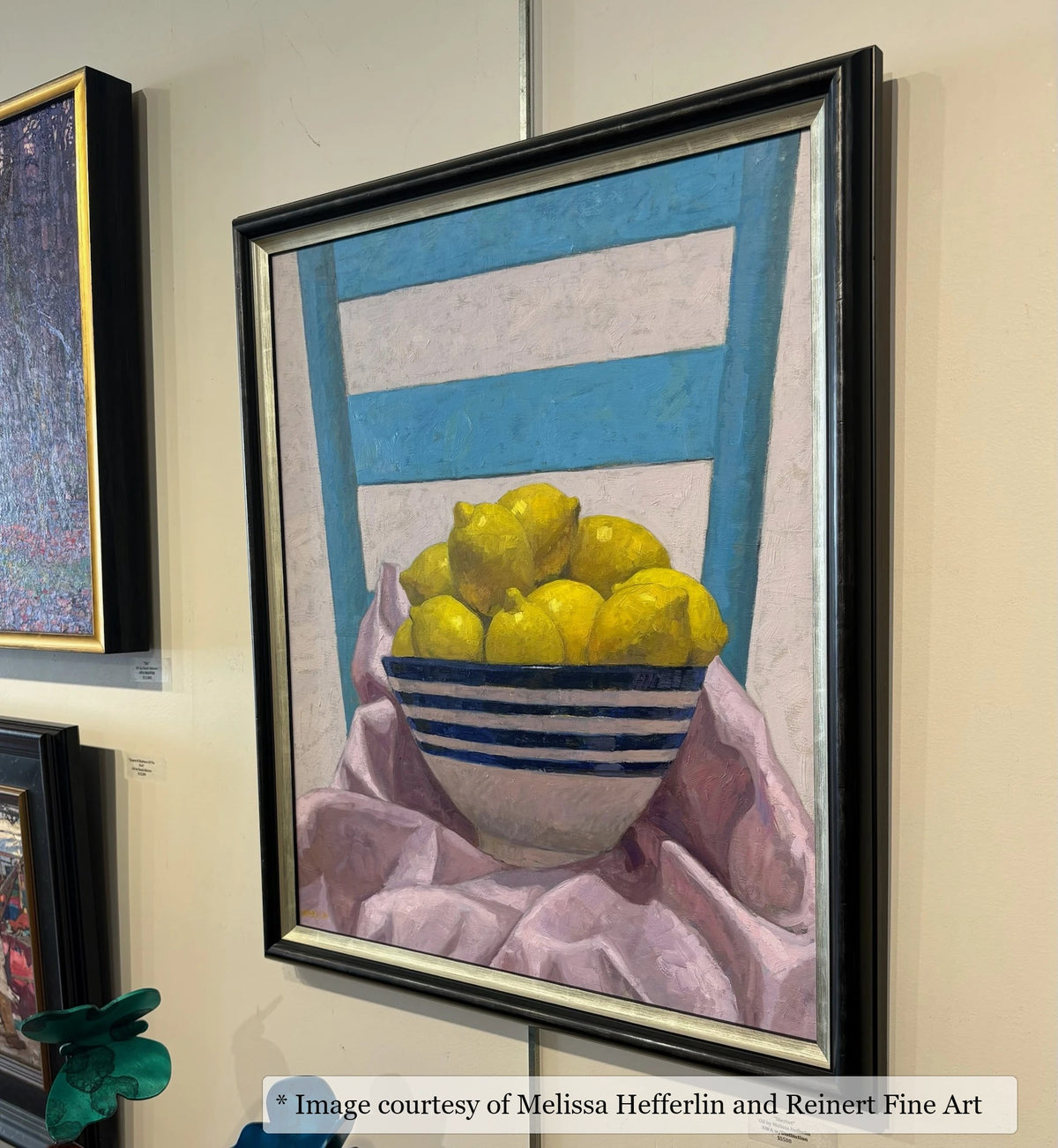 Archdale Black & Silver frame on a Contemporary painting by Melissa Hefferlin, at Reinert Fine Art