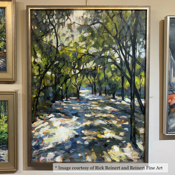 Bluffton Champagne frame on an Impressionist painting by Rick Reinert, at Reinert Fine Art