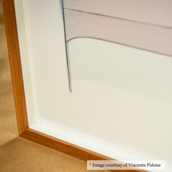 Carlton Cherry frame on an Abstract painting by Vincente Pidone
