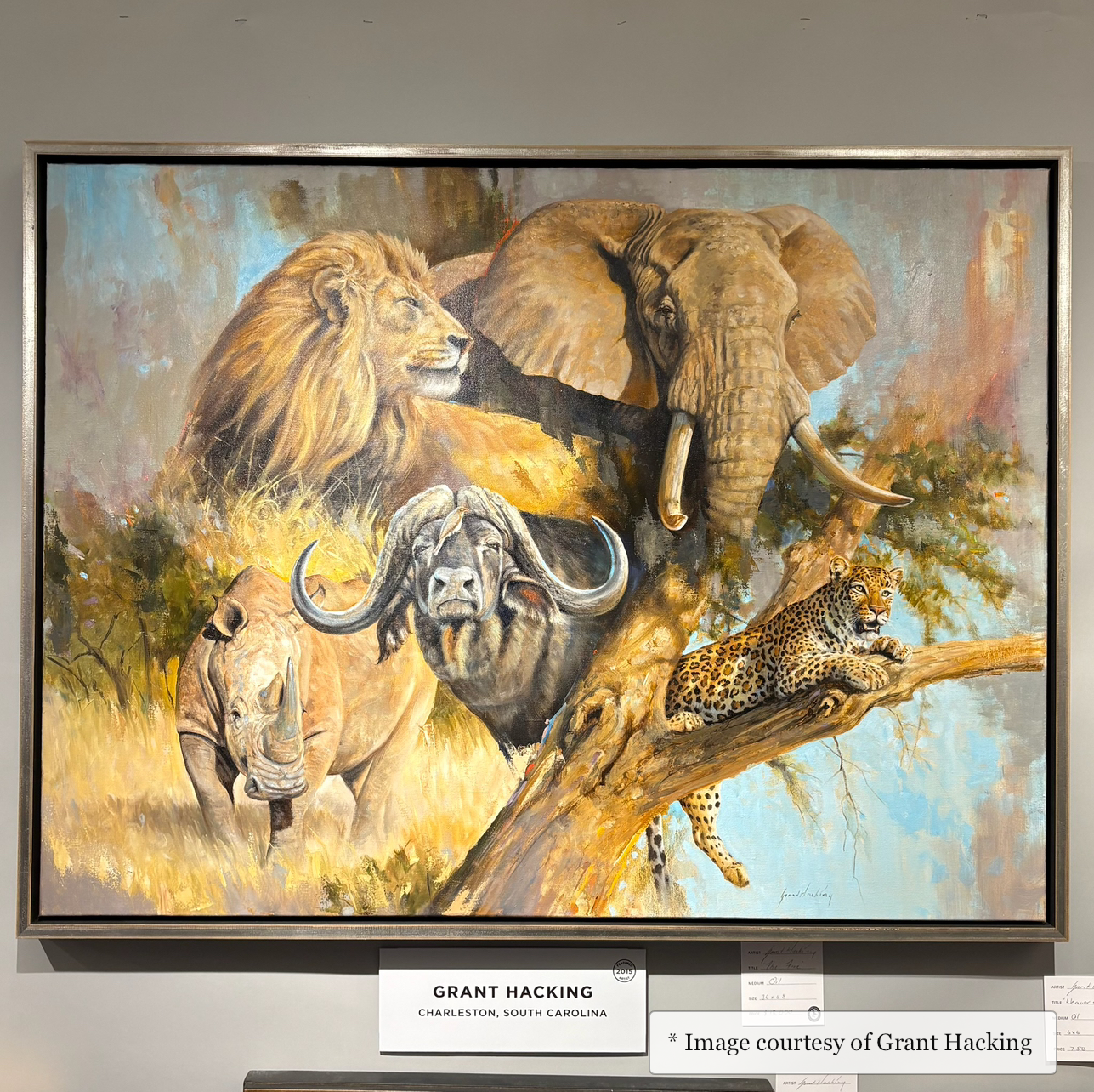 Fulton - Premier Silver Floater Frame Contemporary painting of Wildlife by Grant Hacking