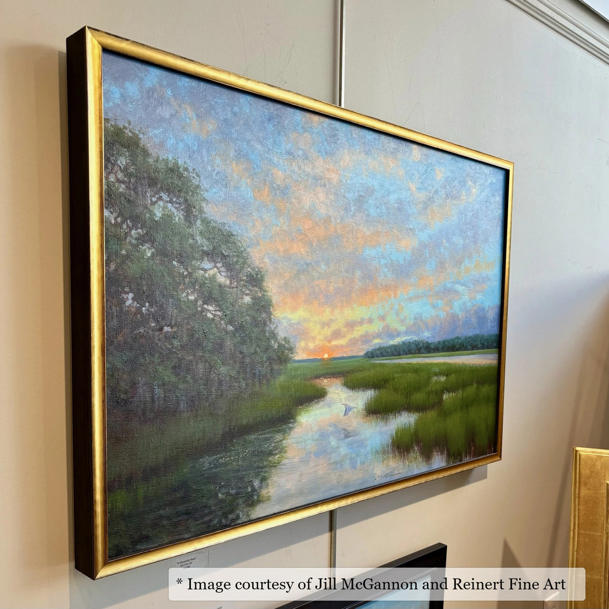 Gadsden Gold & Black frame on an Impressionist painting by Jill McGannon, at Reinert Fine Art